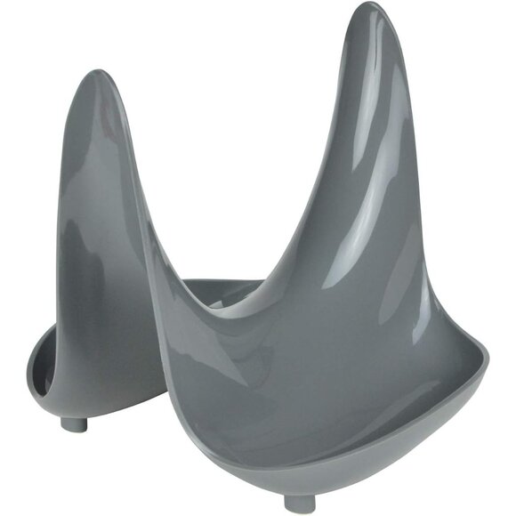 Hutzler Pot Lid Stand With Spoon Rest BPA Free Plastic Dishwasher Safe Gray - Picture 2 of 3